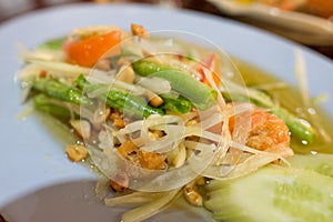 Green papaya salad Thai cuisine spicy delicious SomTam