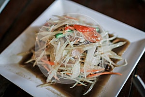 Green Papaya Salad Thai cuisine spicy deliciousSom tum Thai