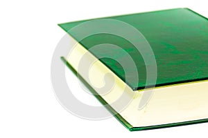 Green paper book isolated on white background