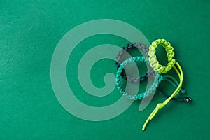 Green paracord bracelets