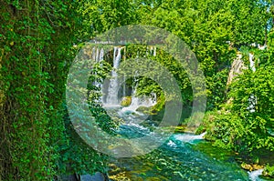 The green paradise of Upper Duden Waterfall, Antalya, Turkey