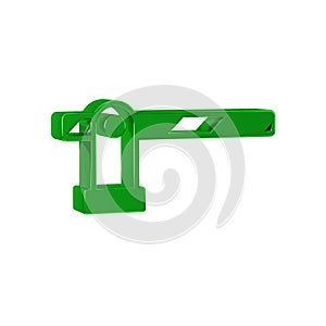 Green Parking car barrier icon isolated on transparent background. Street road stop border.