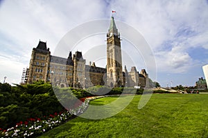 Green Parliament Hill Ottawa Canada during summer.