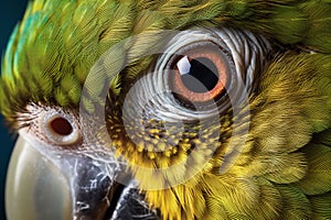 green parrot eye macro shot