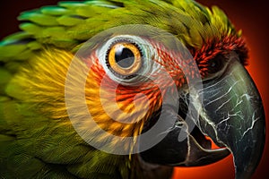 green parrot eye macro shot