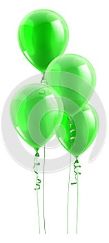 Green Party Balloons Graphic