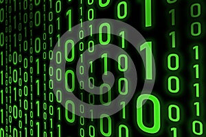Green pattern binary numeral system background