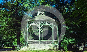 Green pavilion at the park
