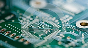 Green PCB (close-up shot)