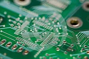 Green PCB (close-up shot)