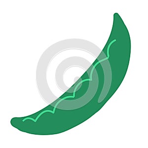 green pea doodle style vector element. handdraw illustration