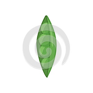 Green pea. The end of the pod of green peas. Vector image. Isolate on a white background. Element for packaging design.