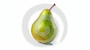Green pear fruit isolated on white background. Generative AI