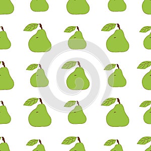 Green pear handdraw vector repeat pattern print background design