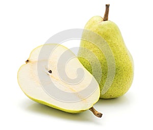 Green pear isolated on white