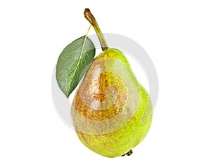 Green pear isolated on white background