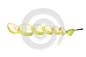 Green Pear Isolated on White Background