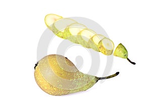 Green Pear Isolated on White Background