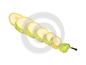 Green Pear Isolated on White Background