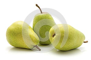 Green pear isolated on white