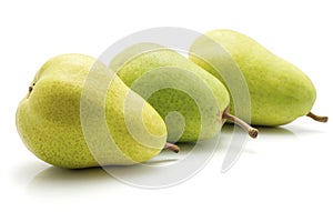 Green pear isolated on white