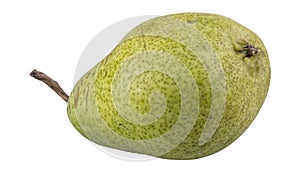 Green pear over white background