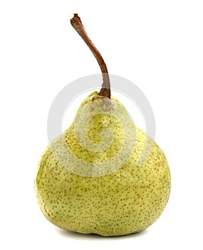 Green pear Pakham on a white background. Isolate.