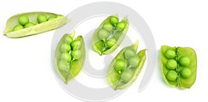 Green peas on beans