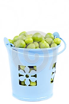 Green peas in bucket