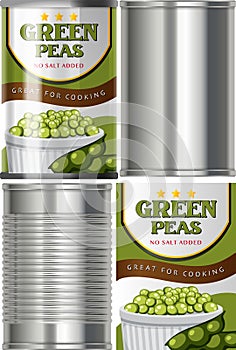 Green peas canned food