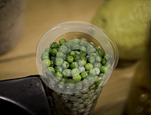 Green peas in a cup