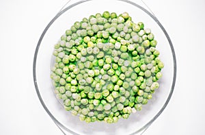 Green peas defrost top view