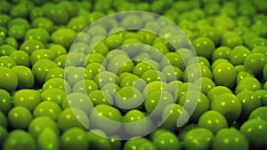 Green Peas Rotating Closeup