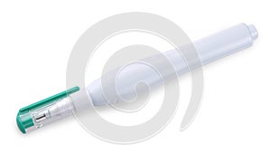 The green pen corrector on a white background