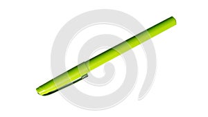 Green pen isolated white background.