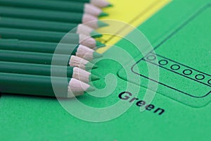 green pencil crayon