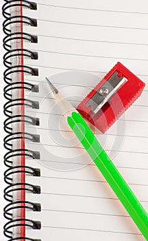 Green pencil Red Sharpener