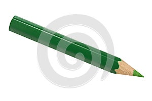 Green pencil on white