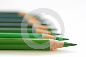 Green pencils diagonal
