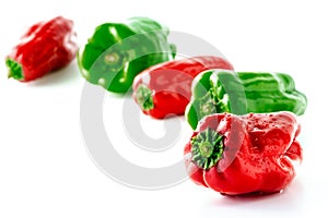 Green pepper on white background