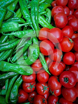 Green peppers and tomatoes