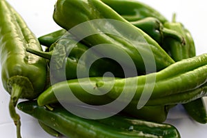 Healthy and nature green peppers. photo