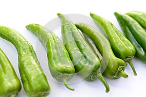 Healthy and nature green peppers. photo
