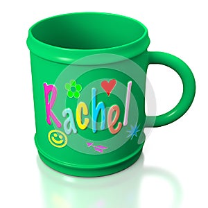 Green personalized plastic mug photo