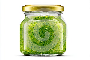 Green pesto jar Ai photo