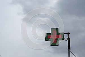 Green pharmacy sign