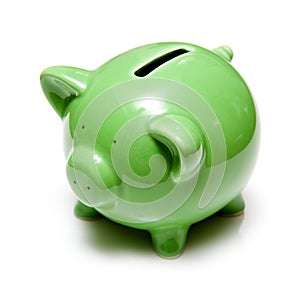 Green piggy bank