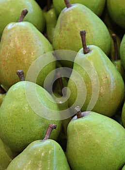 Green piled pears