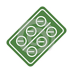 Green pills blister pack icon vector illustration design isolated