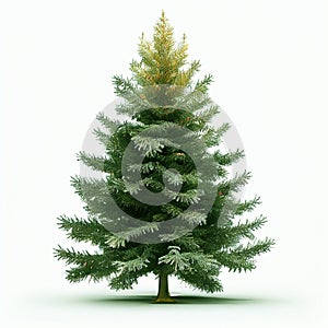 Green Pine, christmas winter tree Isolated on white background. Transparent png. Generative ai